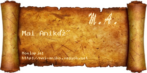 Mai Anikó névjegykártya